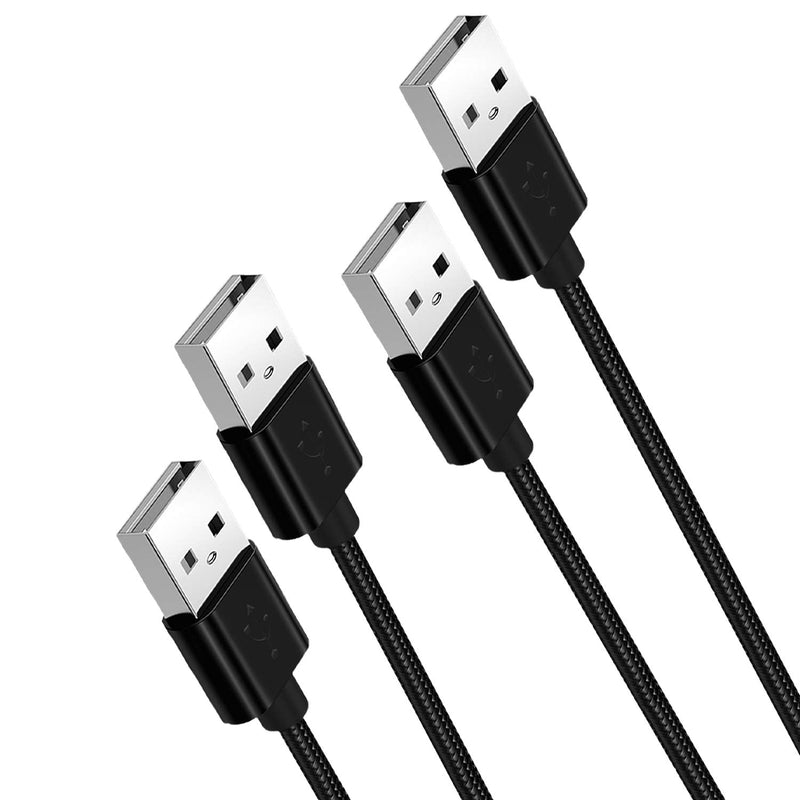  [AUSTRALIA] - 2 Pack Type A Male to Type A Male Cable for Laptop Cooling Pads - 1.5ft/50cm USB A to USB A Male Black for Laptop Cooler