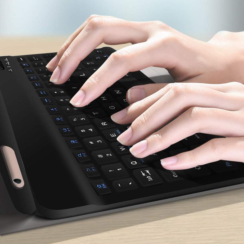  [AUSTRALIA] - XIWMIX Ultra-Slim Wireless Bluetooth Keyboard - Universal Rechargeable Bluetooth Keyboard Compatible with iPad Pro/iPad Air/iPad 9.7/iPad 10.2/iPad Mini and Other iOS Android Windows Devices black