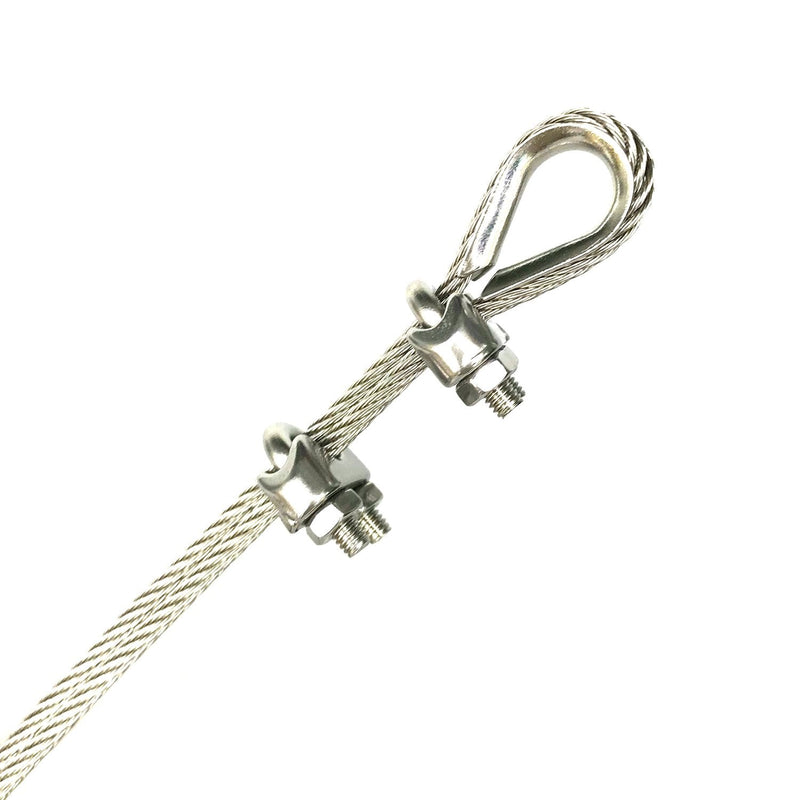  [AUSTRALIA] - HEVERP 20PCS 1/8 Inches M3 Stainless Steel Wire Rope Cable Clip Clamp