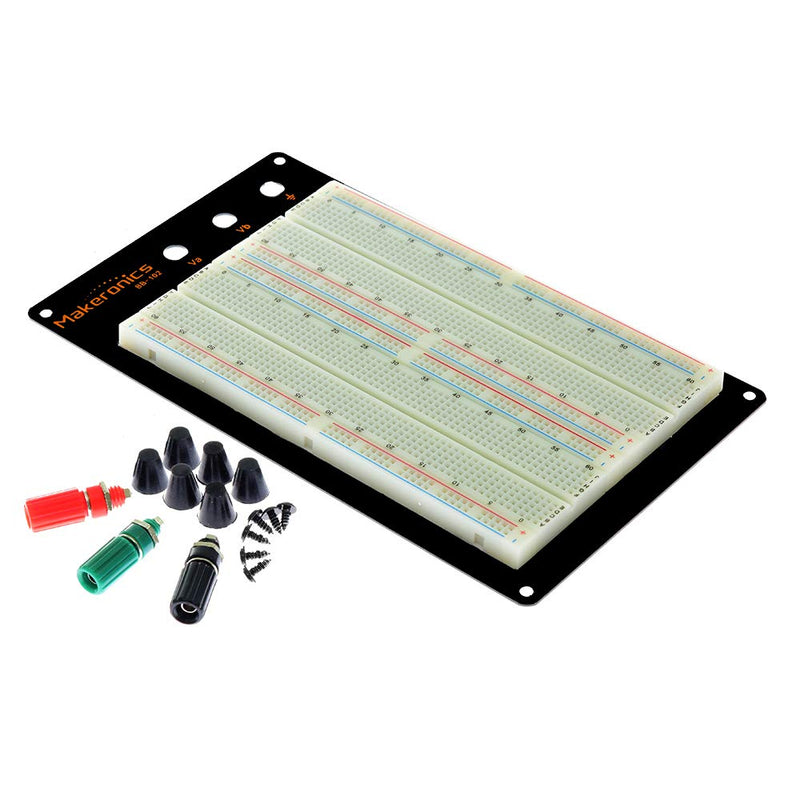  [AUSTRALIA] - Makeronics Solderless 1660 Breadboard Super Kit - 1660 Tie-Points Experiment Plug-in Breadboard with Aluminum Back Plate + 350 Jumper Wires + 65 Jumper Wires for Prototyping Circuit/Arduino