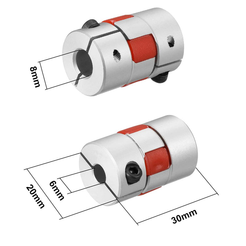  [AUSTRALIA] - uxcell Shaft Coupling 6mm to 8mm Bore L30xD20 Flexible Coupler Joint for Servo Stepped Motor 6 to 8mm L30xD20