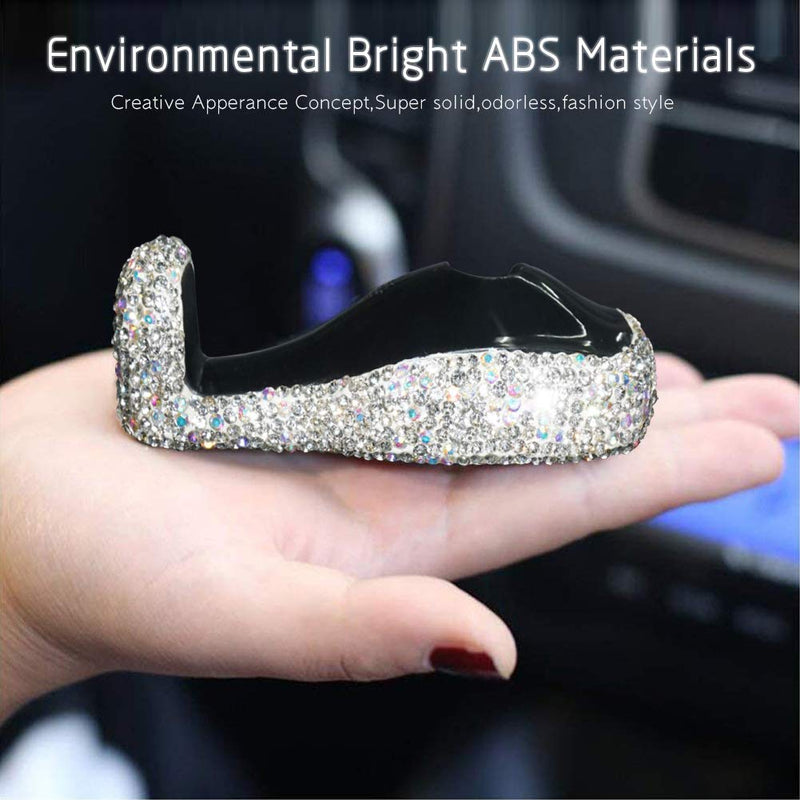  [AUSTRALIA] - EING 2 Pcs Car Headrest Hanger Auto Back Seat Hook with Bling Crystal Rhinestones - Silver A1-silver