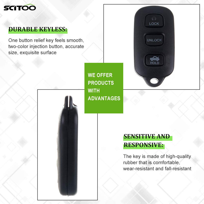  [AUSTRALIA] - SCITOO Compatible with Keyless Entry Auto Remote Key Fob Trunk Clicker Replacement Key fit TOYOTA Camry Corolla Matrix Sienna GQ43VT14T(New 2 X 4b)