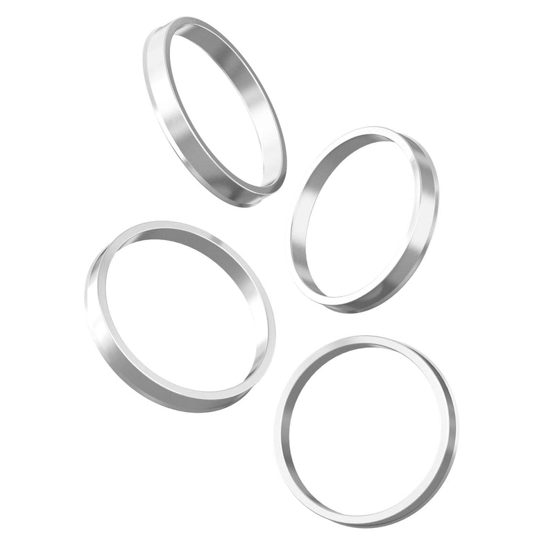 Hubcentric Rings (Pack of 4) - 63.4mm ID to 73.1mm OD - Silver Aluminum Hubrings - Only Fits 63.4mm Vehicle Hub and 73.1mm Wheel Centerbore - Works with various Jaguar Mercury Ford Lincoln - LeoForward Australia