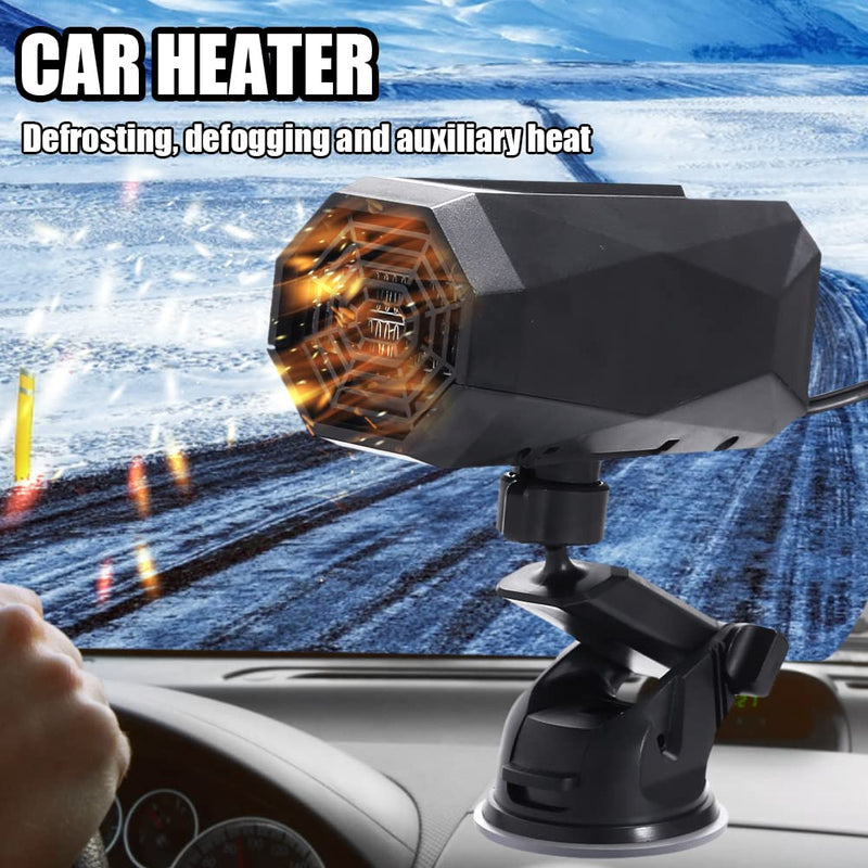  [AUSTRALIA] - Car Heater Portable Heat Cooling Fan 12V - Defroster Defogger with Two Modes Adjustable 360 Degrees,Car Heaters 150W Plug in Cigarette Lighter