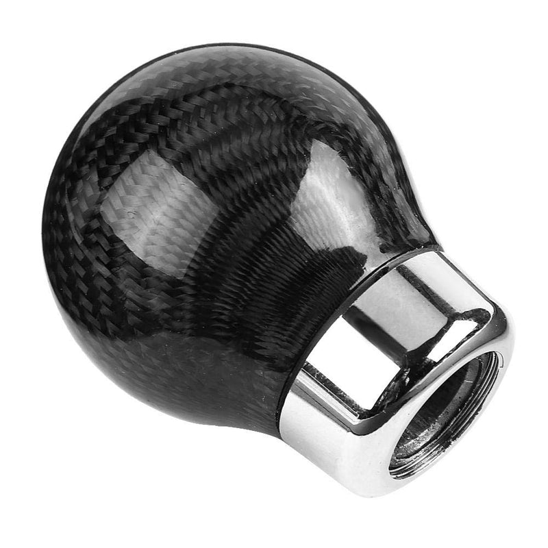  [AUSTRALIA] - Qiilu Universal Carbon Fiber Round Shift Knob Manual Stick Shift Knob Gear Stick Shift Head Replacement Kit