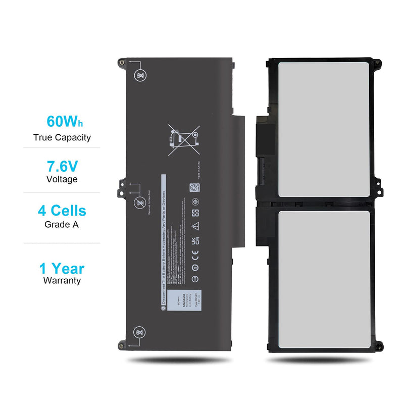  [AUSTRALIA] - MXV9V Laptop Battery for Dell Latitude 7400 E7400 E7300 E5300, Latitude 5300 5310 2-in-1, for Inspiron 7300 7306 2-in-1 Black Series P96G P97G P99G P100G 5VC2M 829MX 0829MX 60Wh 7.6V 4-Cell