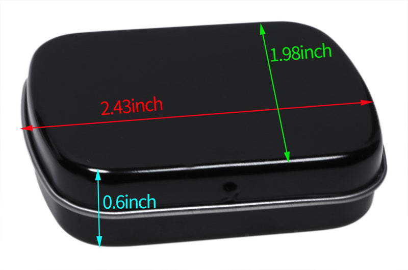  [AUSTRALIA] - Mini Skater Metal Hinged Lid Tin Containers Portable Small Storage Empty Box for Candies, Pills, Earring and Jewelry Craft, 4Pcs (Black)
