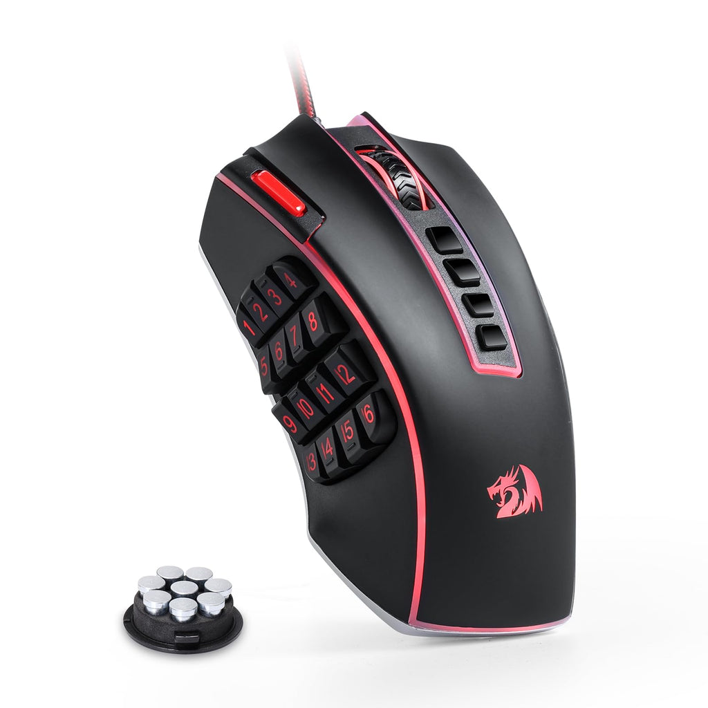  [AUSTRALIA] - Redragon M990 MMO Gaming Mouse, 32000 DPI High Precision Wired RGB Gamer Mouse w/23 Programmable Buttons, 16 Side Macro Keys, Software Supports, Aluminum Base Black Wired M990