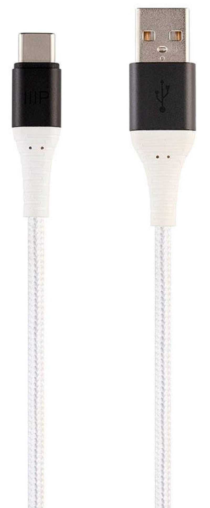  [AUSTRALIA] - Monoprice 138314 USB 2.0 Type C to Type A Charge and Sync Cable - 3 Feet - White, Durable, Kevlar-Reinforced Nylon-Braid - AtlasFlex Series USB-C to USB-A