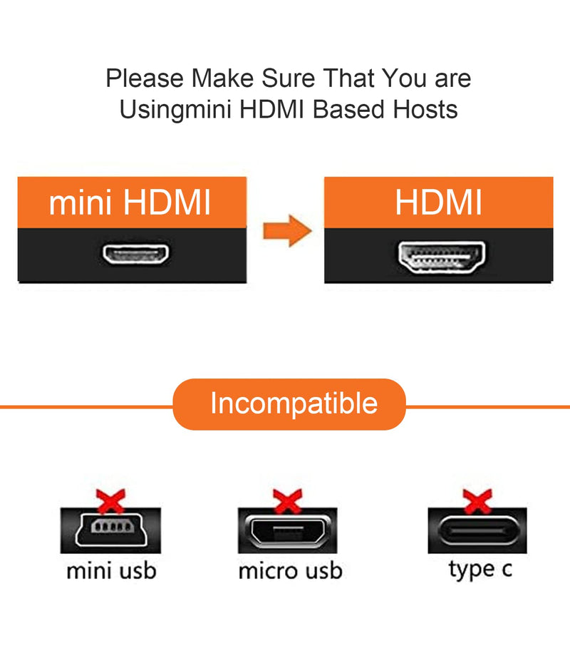  [AUSTRALIA] - BERLAT Mini Hdmi to Hdmi Adapter, 6" 15CM High Speed 90 Degree Mini HDMI Left-Toward Male to HDMI Female Cable Adapter Support 3D/4K 1080p - 2pack