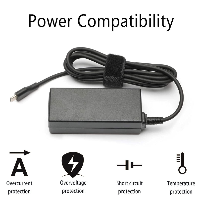  [AUSTRALIA] - 65W 45W USB C Laptop Power Adapter Charger for Lenovo Chromebook/IdeaPad Yoga/ThinkPad L580 L590 E580 E585 P43s P53s with Power Cord
