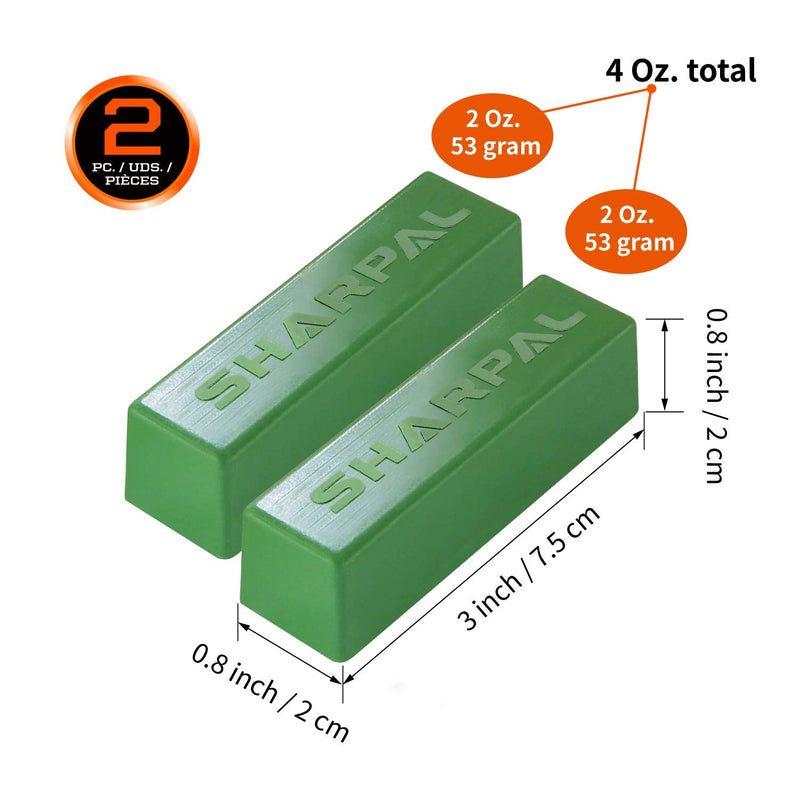  [AUSTRALIA] - SHARPAL 208H 4 OZ Polishing Compound Fine Green Buffing Compound Leather Strop Sharpening Stropping Compounds (2-Pack, Total 4 Oz.)