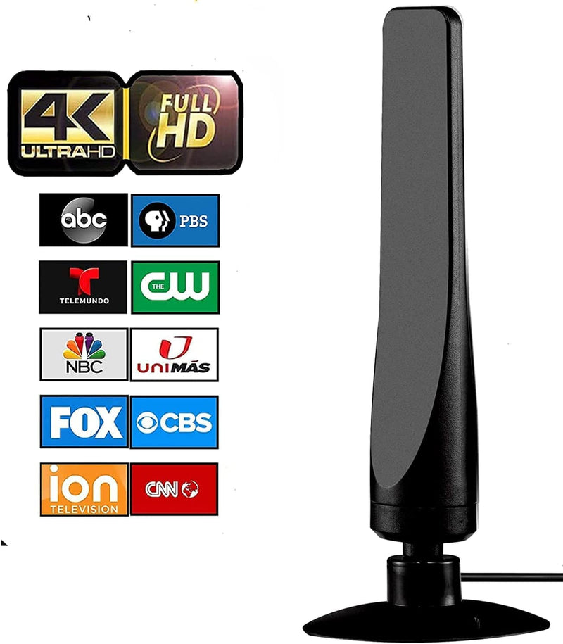  [AUSTRALIA] - Antier Amplified Indoor Digital Tv Antenna – Powerful Best Amplifier Signal Booster up to 350+ Miles Range Support 8K 4K Full HD Smart and Older Tvs with 10ft Coaxial Cable [2023 Release] Special Extended