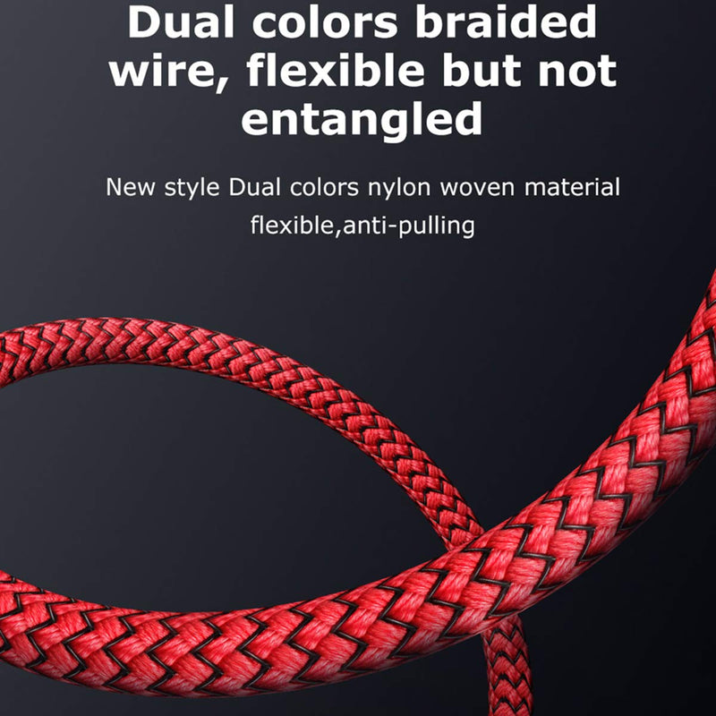  [AUSTRALIA] - AICase 4 in 1 Nylon Braid Rechargeable USB Cable, Compatible with Various Models of Cell Phones and Tablets