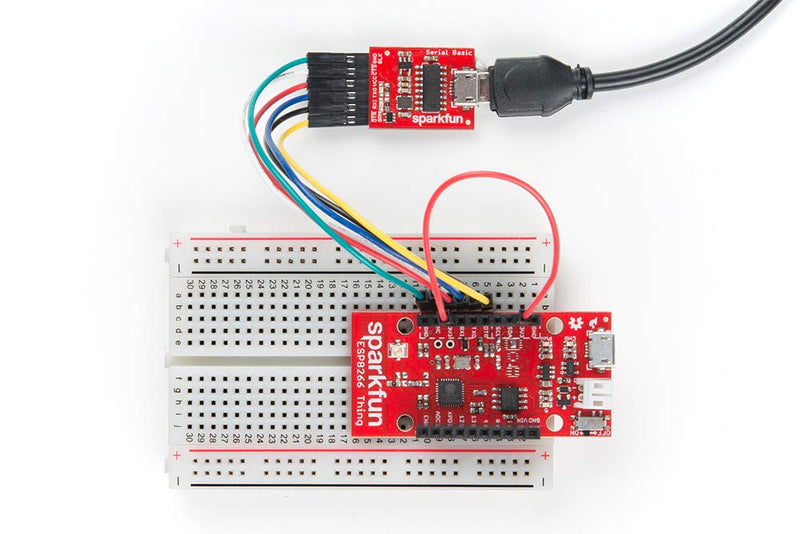  [AUSTRALIA] - SparkFun ESP8266 Thing Starter Kit for Internet of Things WiFi Development Includes headers jumper wires breadboard Serial breakout Mico-B USB Cable and LEDs Use to Start a Project or Learn IoT