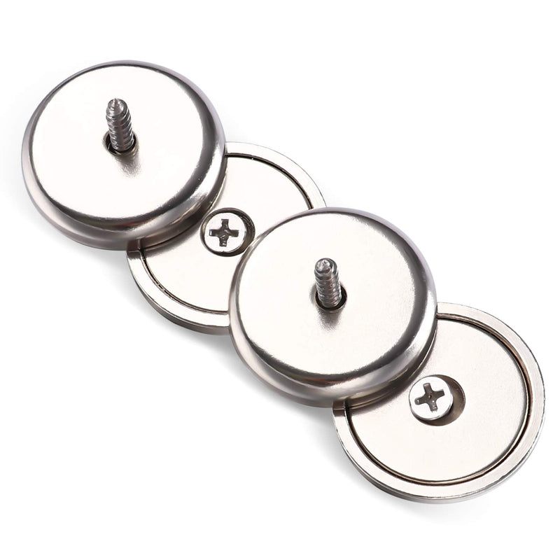  [AUSTRALIA] - DIYMAG Neodymium Magnets with Hole, 100LBS Heavy Duty Round Base Cup Magnets for Wall, Rare Earth Magnets with Countersunk Hole and Stainless Screws for Hanging, Office, Craft-Dia 1.26 inch-Pack of 8