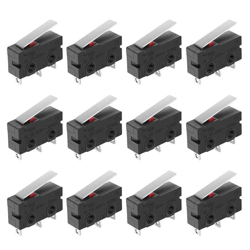  [AUSTRALIA] - MUZHI SPDT 1NO 1NC Hinge Lever Momentary Push Button Micro Limit Switch AC 5A 125V 250V 3 Pins 12 Pcs 4