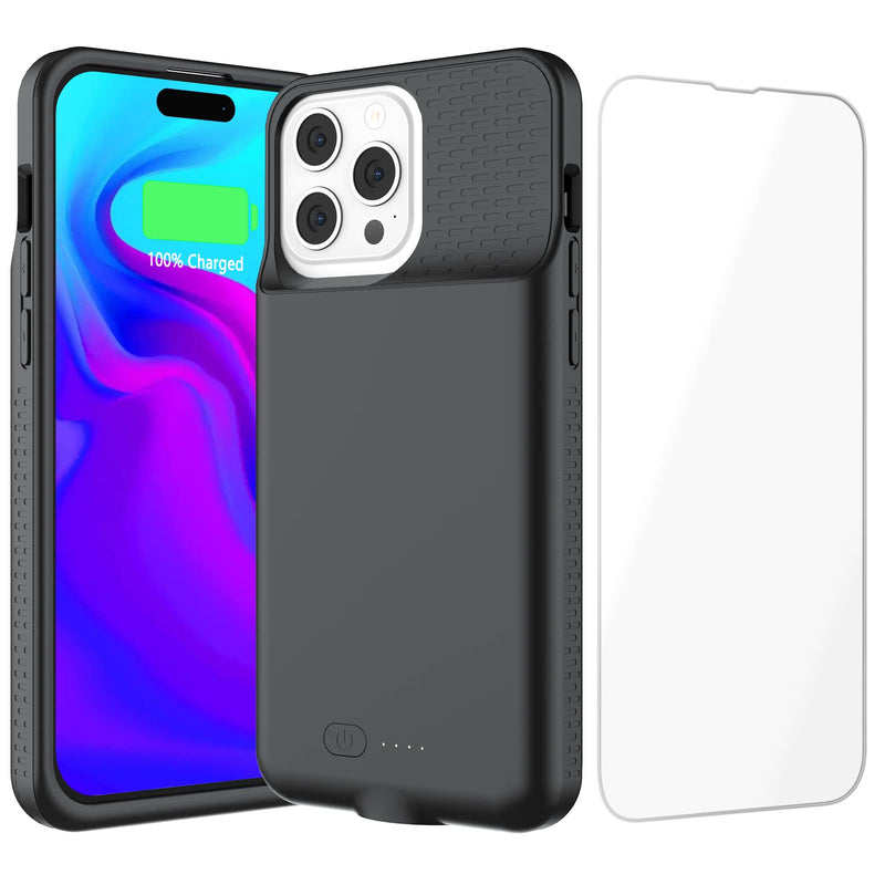  [AUSTRALIA] - GIN FOXI Battery Case for iPhone 14 Pro Max &14 Plus, Real 7000mAh Ultra-Slim Battery Charging Case Rechargeable Anti-Fall Protection Battery Charger Cover for iPhone 14 Pro Max/14 Plus(6.7 inch) Black