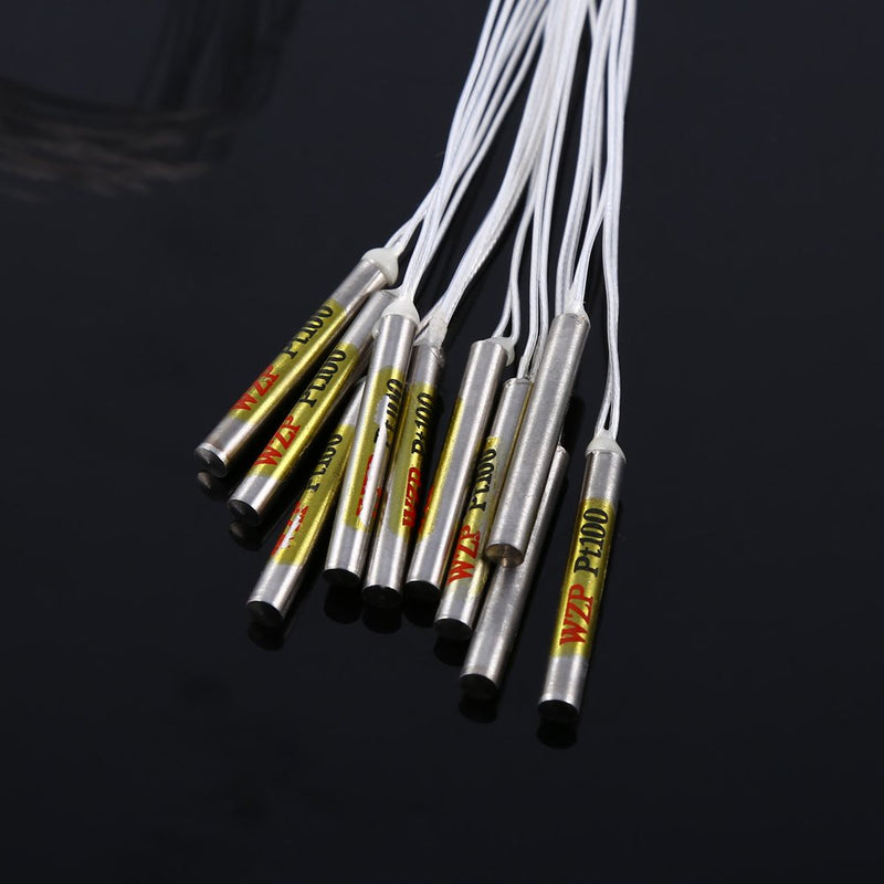  [AUSTRALIA] - Pack of 10 PT100 Probe Platinum Thermal Resistance Waterproof Sensor Probes for Temperature Controller