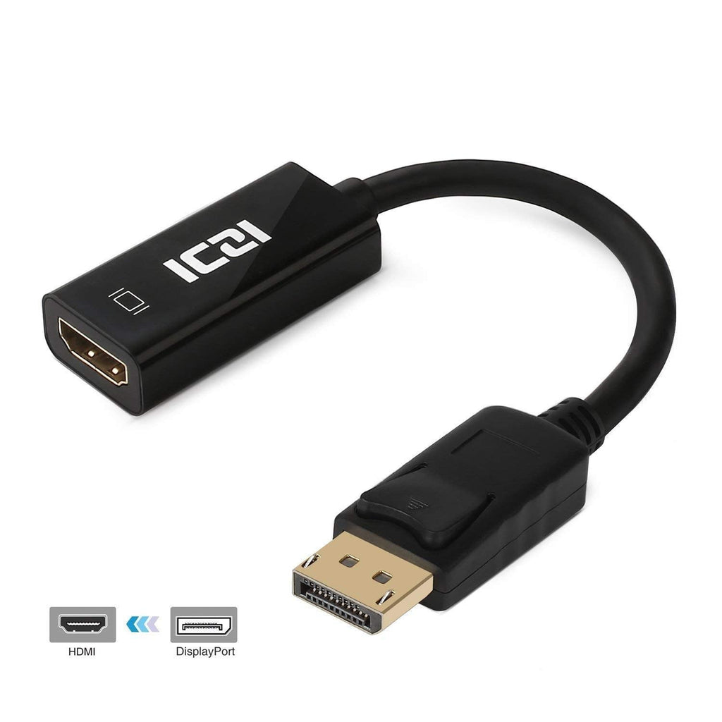 [AUSTRALIA] - DisplayPort to HDMI Adapter, ICZI DP Display Port to HDMI Converter Male to Female Gold-Plated Cord Compatible for Dell HP and Other Brand, 4K, Black