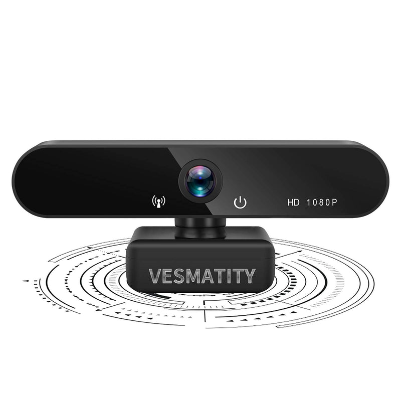  [AUSTRALIA] - 1080P Webcam with Microphone VESMATITY HD Web Camera with Auto Light Correction Plug and Play USB Webcam and Wide View Angle for Desktop/Streaming/Video Calling Recording/Meeting/Online Teaching