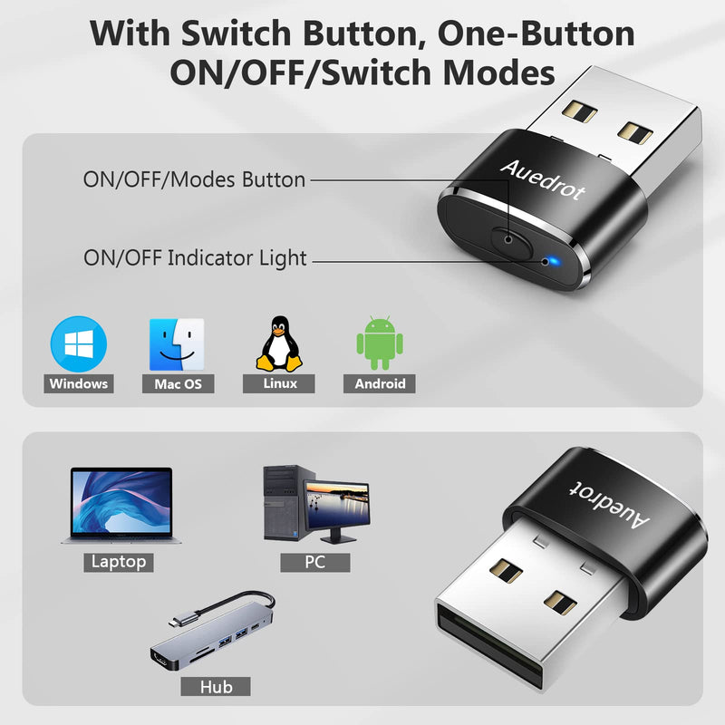  [AUSTRALIA] - Mouse Jiggler Undetectable Metal USB Mouse Mover with Switch Button, Automatic Mini Mouse Shaker with 2 Jiggle Modes, Mouse Simulator, Driver-Free, Plug & Play Keep Computer/Laptop Awake, Black, 2 PCS