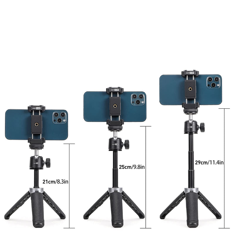  [AUSTRALIA] - USKEYVISION Extendable Tripod Vlogger Kit for iPhone 13/12/11/Pro/Max/Mini, Vlogging Video Kit with Microphone,Light, Built-in Extension Rick for Smarphone, Gopro and Mirrorless Cameras(E-Nano)