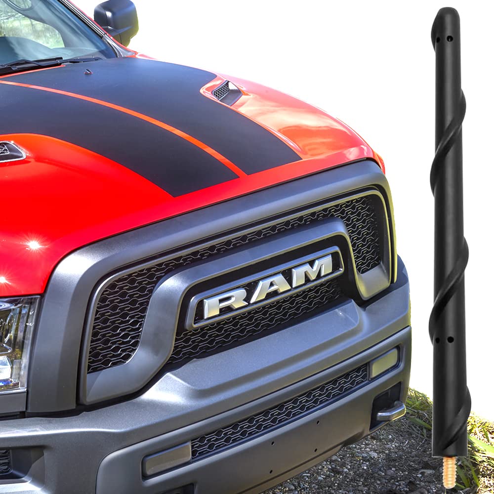  [AUSTRALIA] - KSaAuto Antenna for Dodge Ram 1500 2500 3500 2009-2023, Dodge Ram 1500 Antenna Replacement, 7 Inch Stubby Spiral Rubber Pickup Car Truck Dodge Ram 1500 Accessories Upgrade for AM FM Radio Reception D odge Ram 1500 2500 3500