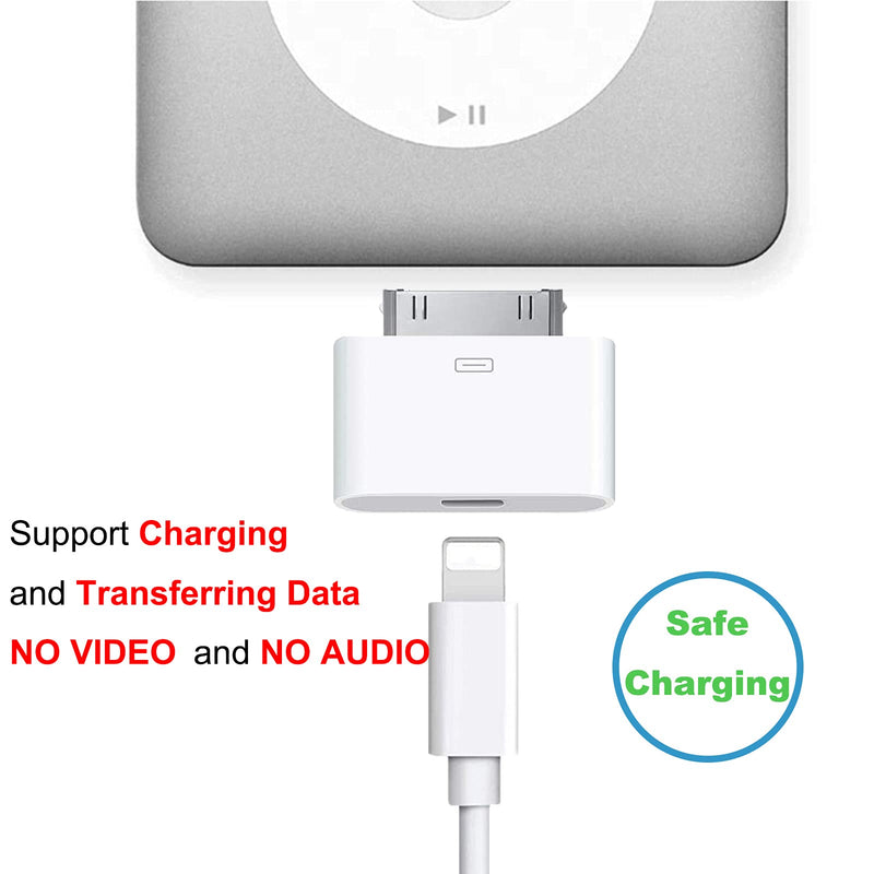  [AUSTRALIA] - rosyclo 30-Pin to Lightning Adapter, MFi Certified 8-Pin Female to 30 Pin Male Dock Connector iPhone Charging Sync Converter Compatible iPhone 4/4s/iPad/iPod Touch White (No Audio)