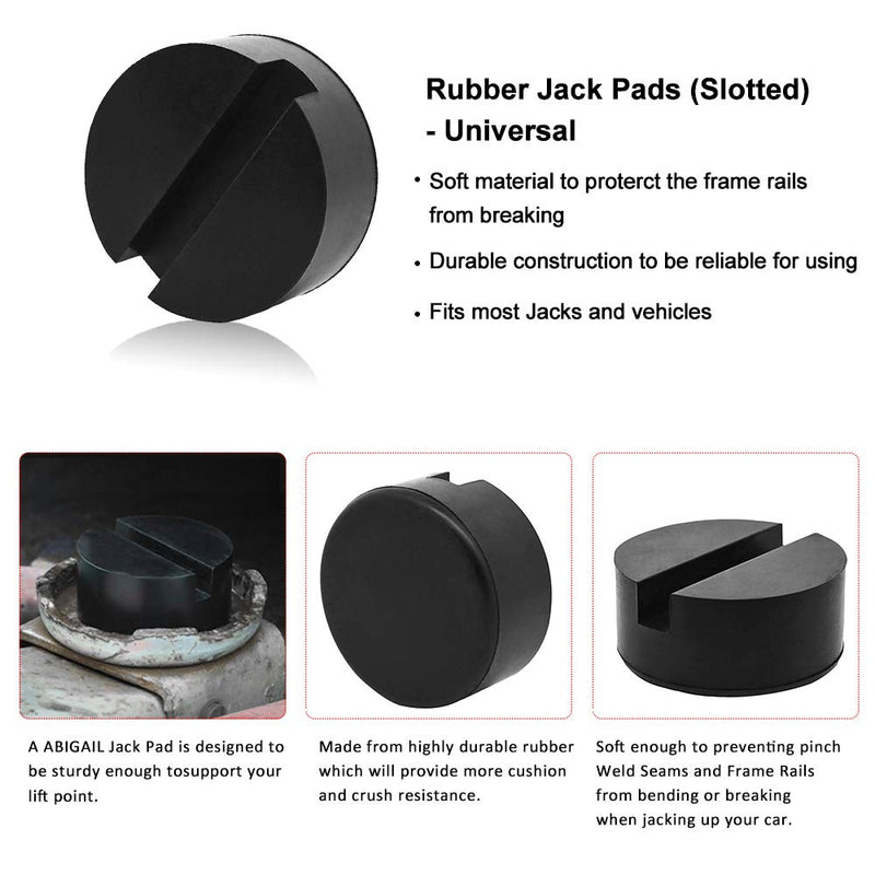 A ABIGAIL Rubber Jack Pad (Slotted) - Universal, Standard-Size - Frame Rail Protector - LeoForward Australia