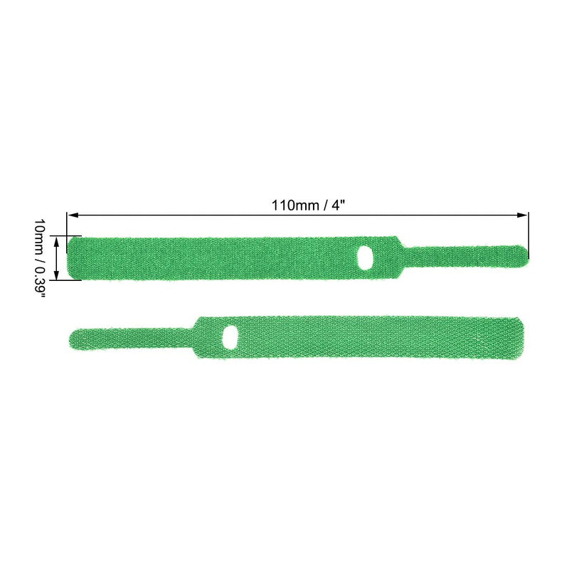  [AUSTRALIA] - uxcell Reusable Cable Ties, 4 Inch Hook and Loop Cord Wraps, Green Zip Tie 50pcs