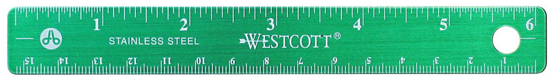  [AUSTRALIA] - Westcott Stainless Steel Office Ruler with Non Slip Cork Base, 6-Inch (10414) 6 Inches