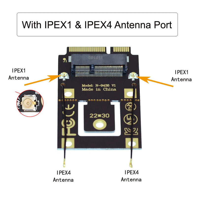  [AUSTRALIA] - Cablecc NGFF M.2 Key-A to Mini PCI-E PCI Express Converter Adapter for 9260 8265 7260 AC WiFi Bluetooth Wireless Card