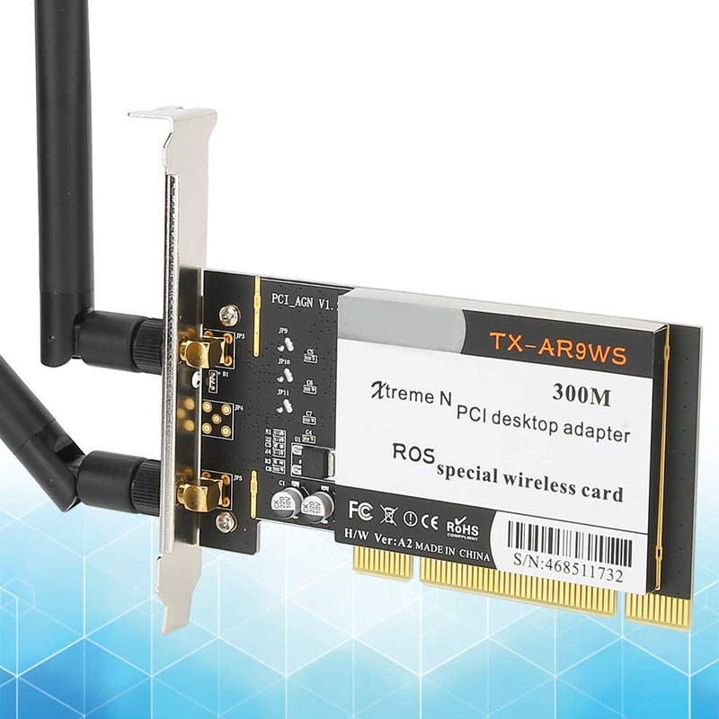  [AUSTRALIA] - WiFi Pcie Card, 802.11b/g/n 300Mbps Wireless Network Card, PCI Desktop Adapter for Desktop and Computer