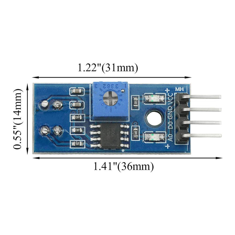 XINGYHENG 10PCS TCRT5000 Infrared Reflective IR Photoelectric Sensor Switch Module 3.3-5V Obstacle Avoidance Barrier Line Track Sensor Module - LeoForward Australia