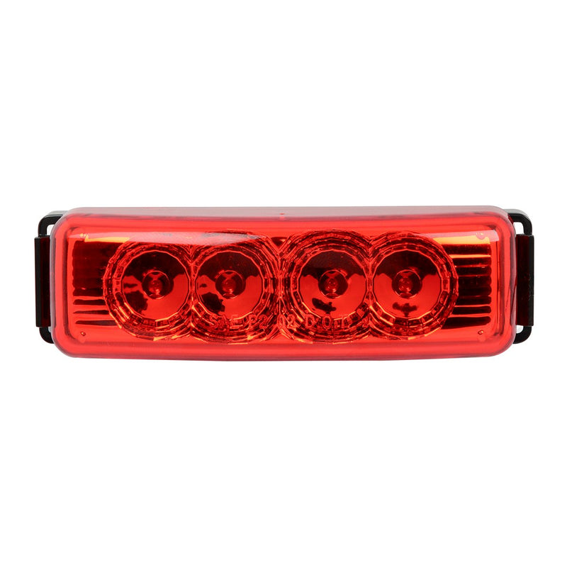  [AUSTRALIA] - GG Grand General 77852 Red/Red Rectangular Marker Clearance LED Light w/Black Rim