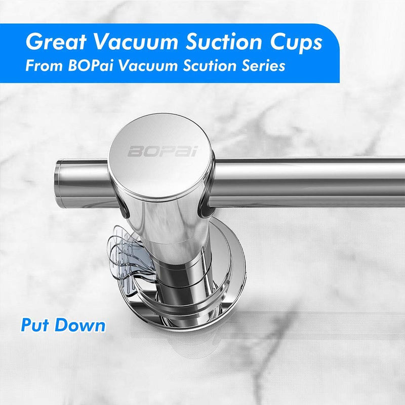  [AUSTRALIA] - BOPai 24 inch Vacuum Suction Cup Towel Bar,Removeable Shower Mat Rod Shower Door Adhesive Towel Bar Suction Towel Rack,Premium Chrome