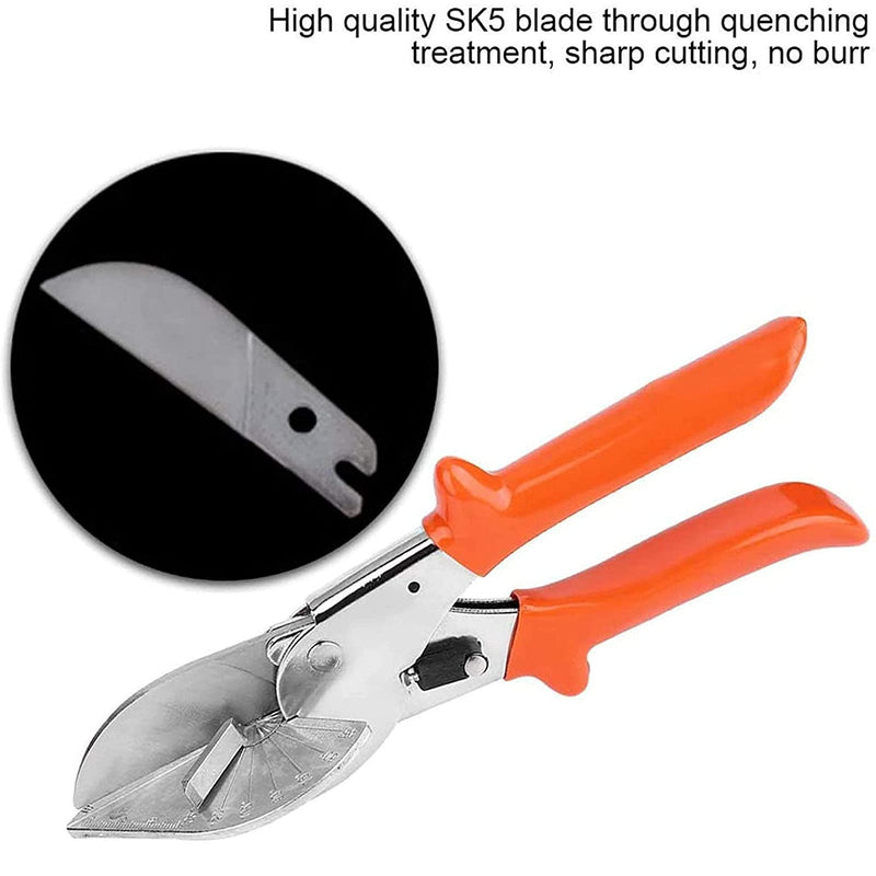  [AUSTRALIA] - Multi Angle Miter Shear Cutter | Hand Shear Multipurpose Tool | | 45 to 135 Degrees Miter Scissor | Stainless Steel with Rubber Handle & Safety Lock