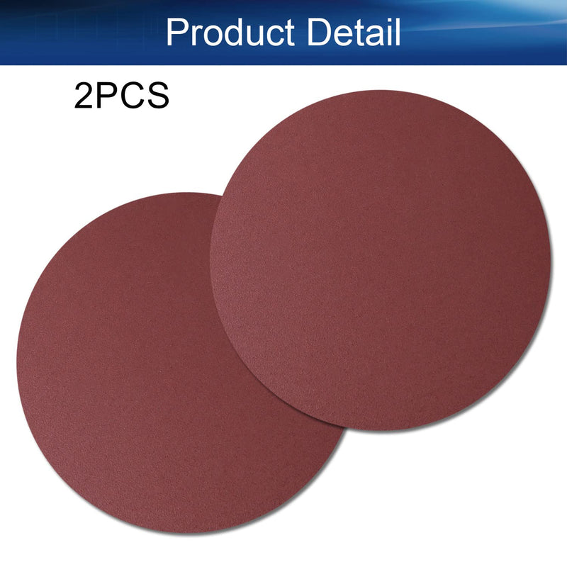  [AUSTRALIA] - Auniwaig 12-Inch PSA Sanding Disc 80 Grit Aluminum Oxide Self Stick Adhesive Round Shape Sanding Paper NO-Hole for Self Stick Aluminum Oxide Round Sandpaper with Sticky Back 2PCS