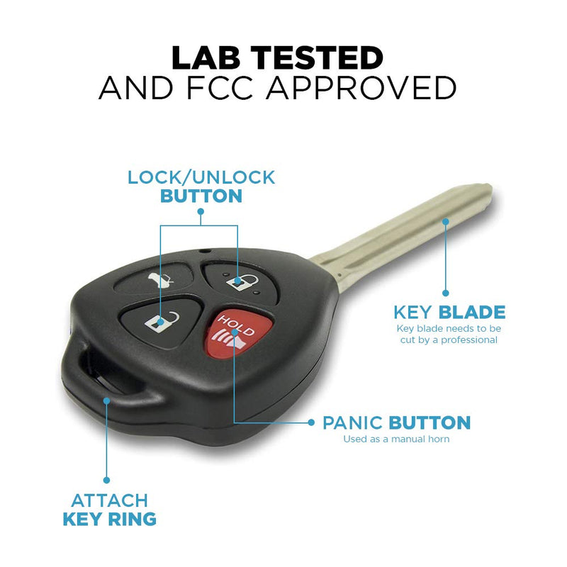 Keyless2Go Replacement for 2 New Keyless Entry Remote Car Key for Toyota Corolla Venza Avalon GQ4-29T with G Chip - LeoForward Australia