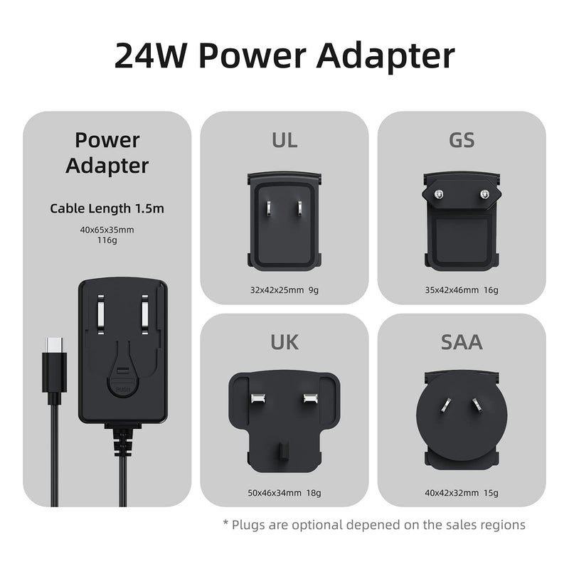  [AUSTRALIA] - MeLE 12V 2A DC to AC Power Adapter with Type C Port and UL UK GS SAA Standard Plugs for MeLE Mini PC Computer Quieter2 Quieter2Q Quieter2D