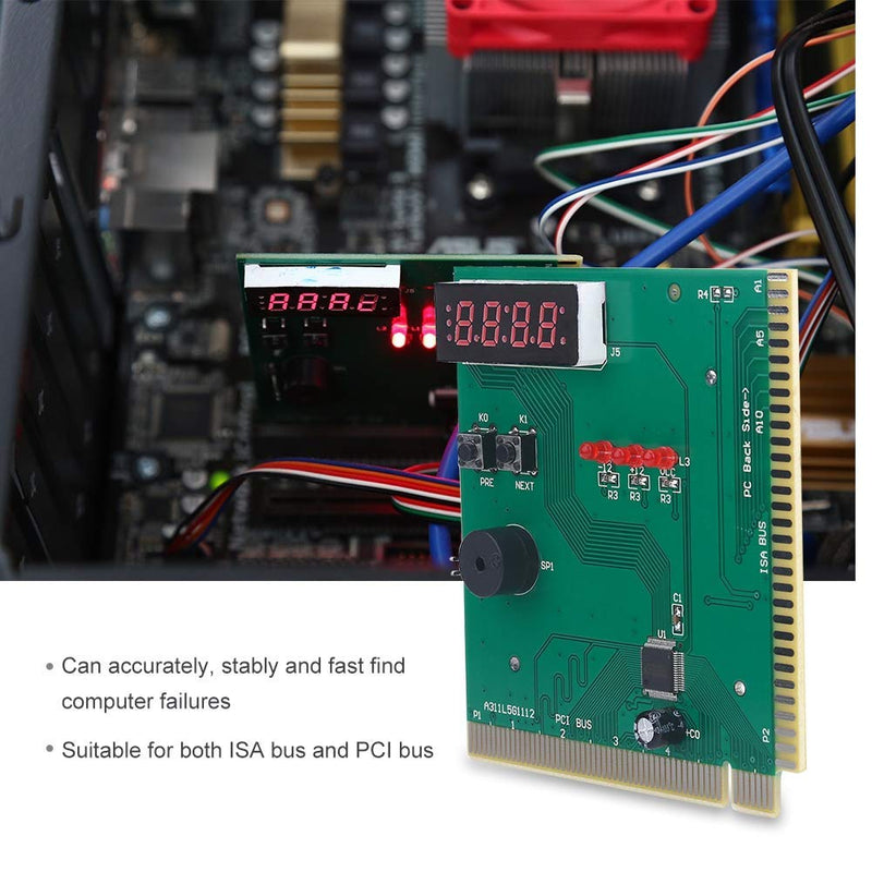  [AUSTRALIA] - PC Computer Motherboard Analyzer Diagnostic Card, 4 Digit PCI and ISA PC Computer Motherboard Diagnostic Analyzer Post Tester Card, 4 Digit PCI & ISA PC Tester