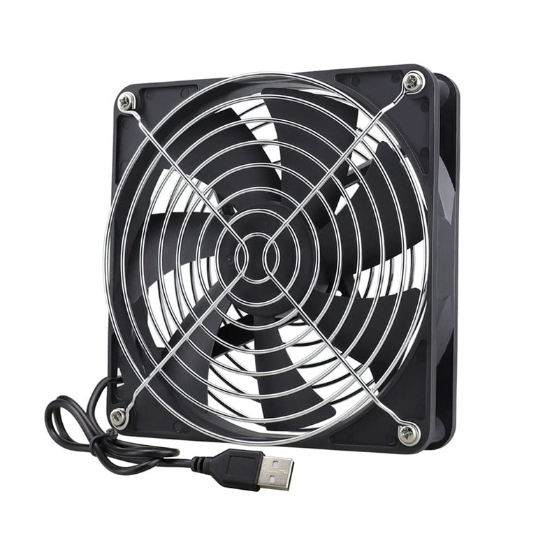  [AUSTRALIA] - Pocaton DC 5V USB Brushless Fan 120x25mm 12cm for Computer Router Cooling Fan DIY PC Cooler TV Box Cooler Fan W/Screws Protective net