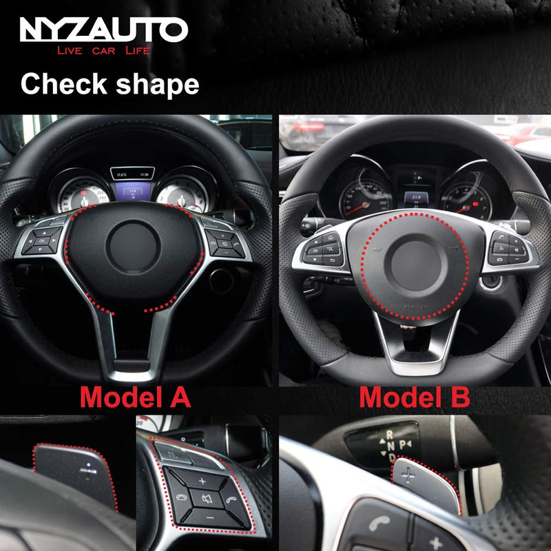 NYZAUTO Aluminum-Alloy Steering Wheel Paddle Shifter Extension Compatible with Mercedes Benz A B E GLA GLK SLK M GL Class（Model A--Red red Model A - LeoForward Australia