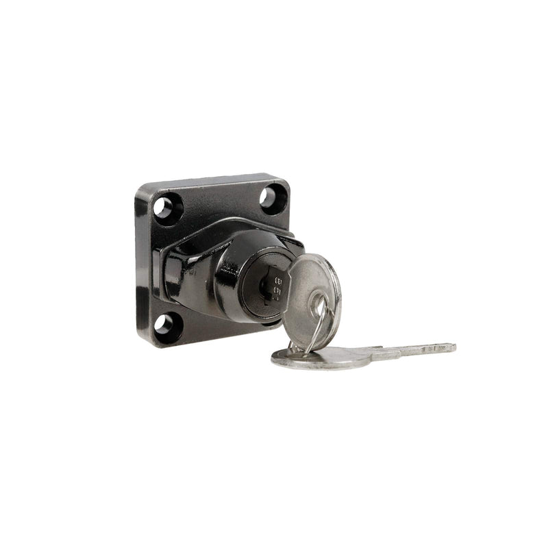  [AUSTRALIA] - Geesatis 1 Pcs Hasp Door Latch Lock Keyed Locking Hasp Catch Latch Lock for Cabinet Drawer Box, with Keys and Mounting Screws, Black