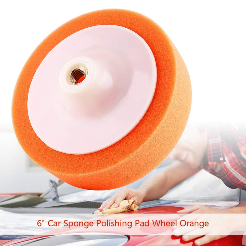  [AUSTRALIA] - Fydun Sponge Polishing Pad Wheel 1Pc 6"(15cm) Sponge Polishing Buffing Waxing Pad Wheel For Car Polisher Buffer Orange