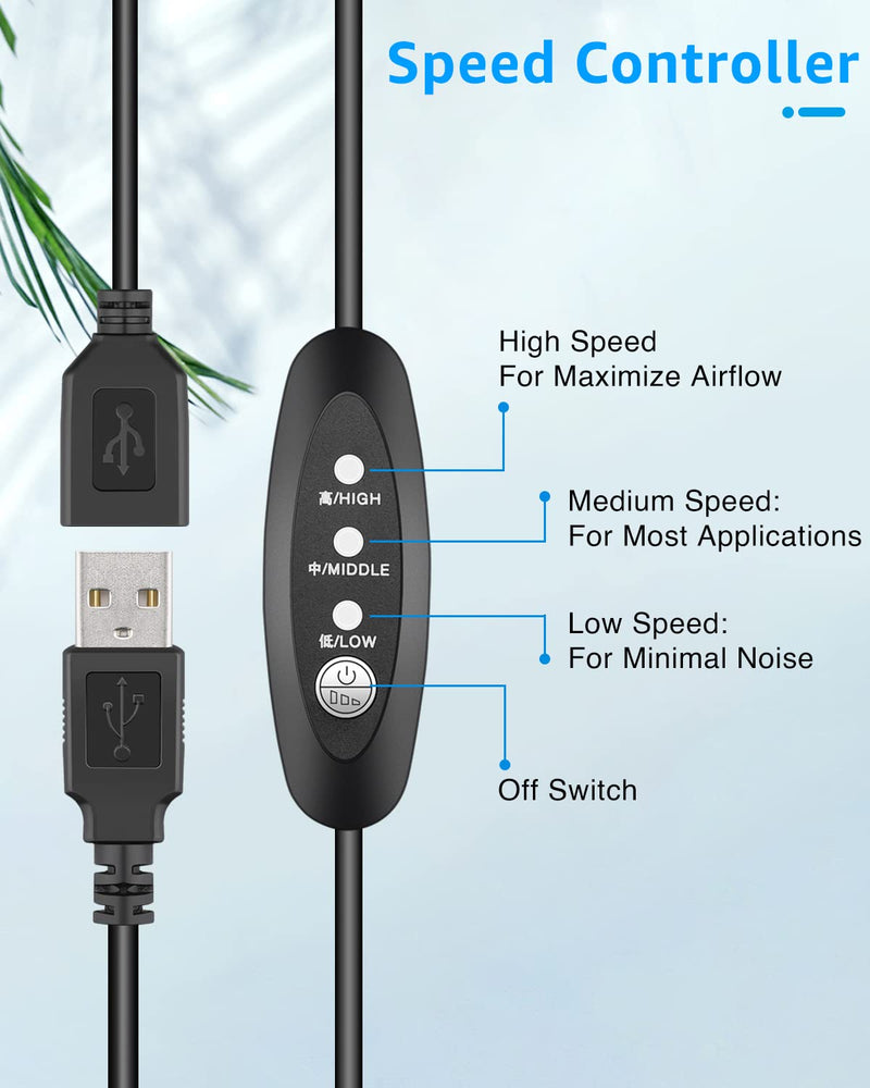  [AUSTRALIA] - GDSTIME Dual 120mm 5V USB Fans, 102CFM Big Airflow Fan Cooling for Router TV Box Micro Computer and Other Electronics Dual 120mm fans