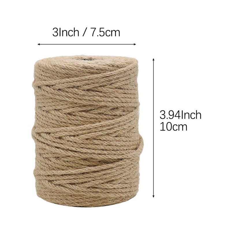  [AUSTRALIA] - Tenn Well 164 Feet 4mm Natural Jute Twine, Brown Twine Rope for Crafts, Gift Wrapping, Packing, Gardening Applications and Holiday Decorations