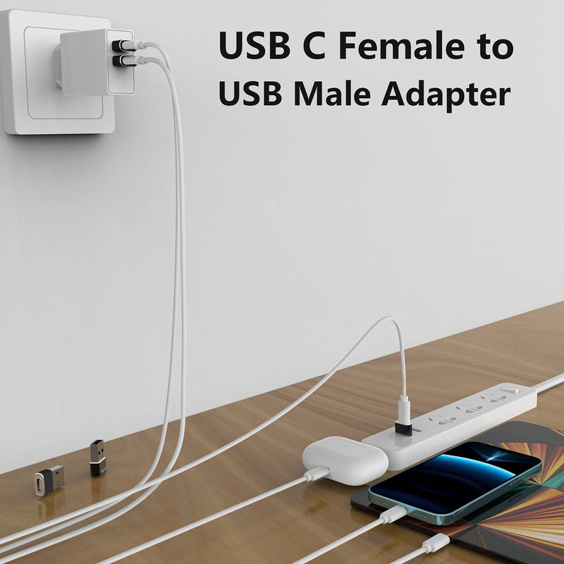  [AUSTRALIA] - TITACUTE USB C to USB A Adapter 2 Pack USB Type C Female to USB Male Charger Data Sync Cable Converter for iPhone 13 Pro Max 12 11 XR Airpods iPad Air Mini 2021 Samsung S21 S20 FE MacBook Pro Laptop Black